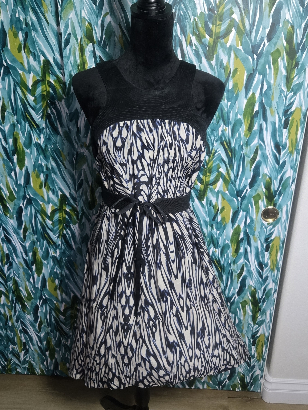 leifsdottir Black & White Printed High-Low Dress